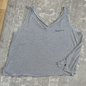 Barre3 Black and White Striped Women's Tank Top